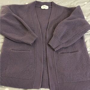 Wilfred Ribbed Purple Cardigan (shrunk)